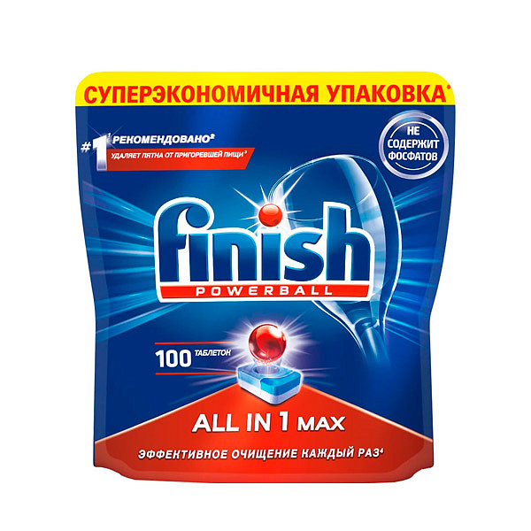 Таблетки Finish ALL  IN 1 Max д/ПММ  100шт.*1/3
