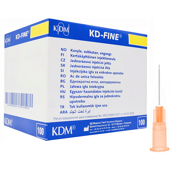Игла инъекционная KD-Fine 25G х 1 (0,5х25 мм) 100 шт