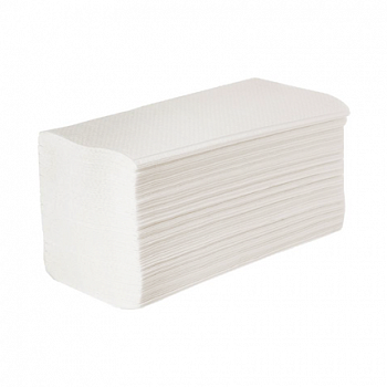 Листовые полотенца (V-сложения)1-слойные, белые / 25 гр 250 листов /20 пачек