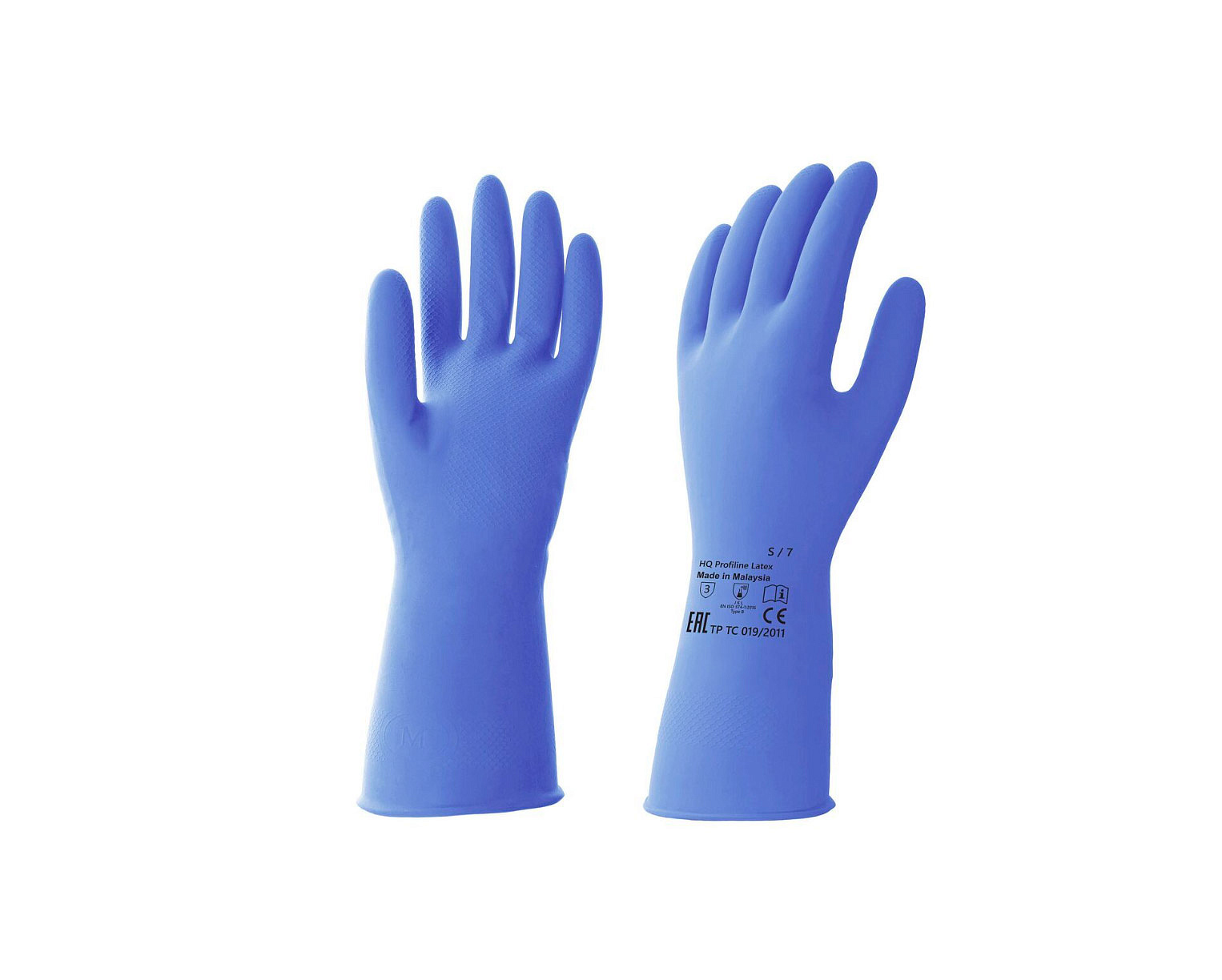 Перчатки латексные синие р-р S /50/10 HQ Profiline