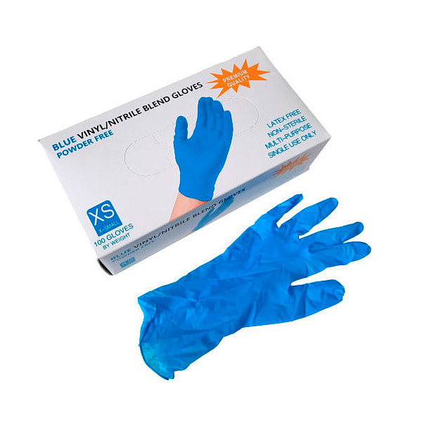 Перчатки Wally plastic нитриловые синие размер XS 50 пар