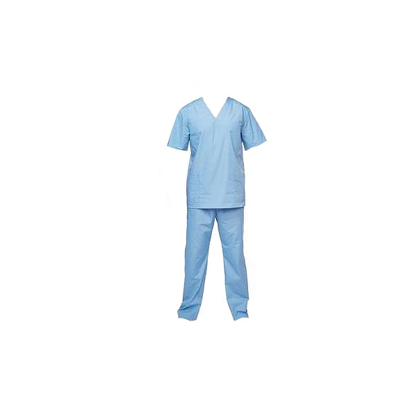 Костюм хирургический, тип 1 (рубашка с коротки рукавом + брюки), пл 42 гр, р-р М (рр 52-54) СТ