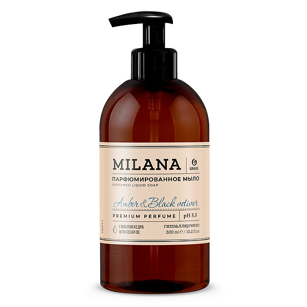 Жидкое парфюмированное мыло Milana Amber&Black Vetiver 300 мл