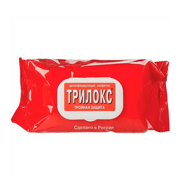 Салфетки дезинфицирующие Трилокс мягкая упаковка 120 шт
