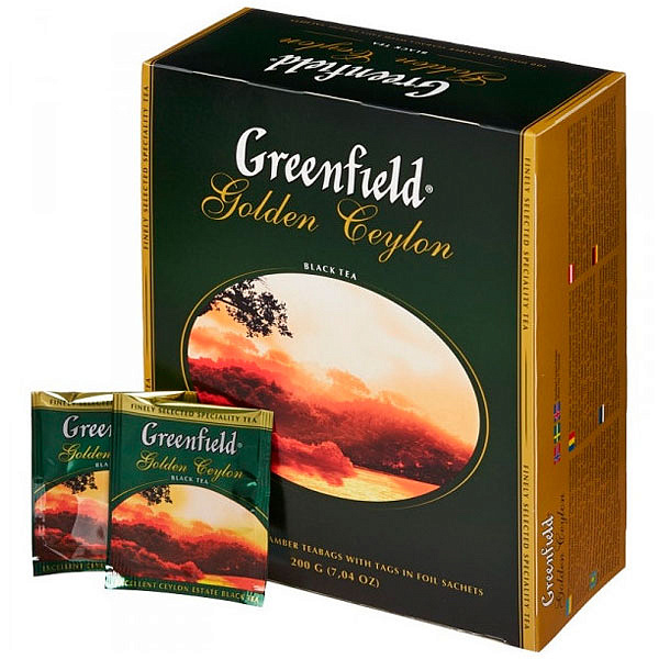 Чай черный Golden Ceylon Greenfield 100 пакетиков