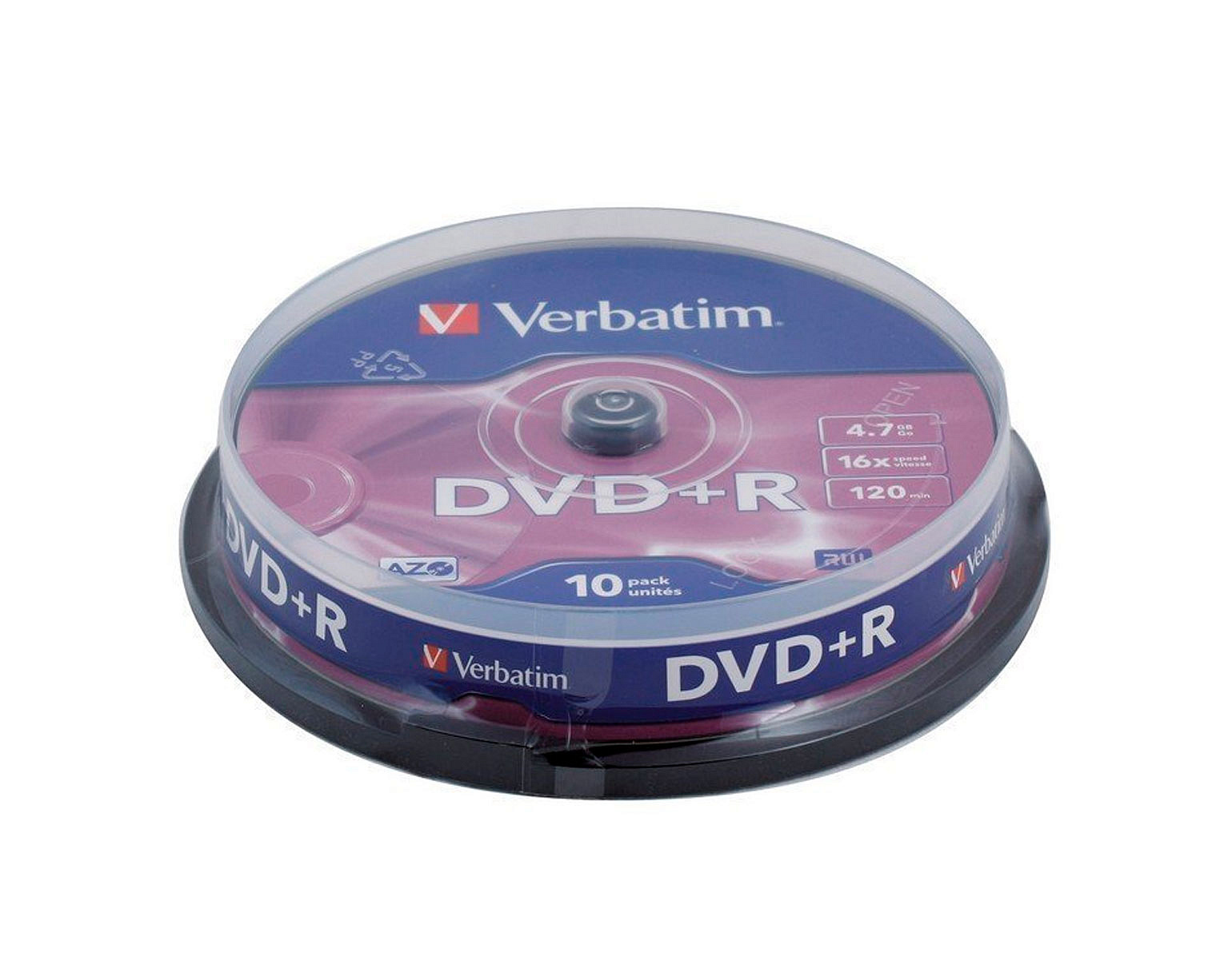 Диски DVD+R VERBATIM Cake Box 4,7 Gb 16x 10 шт