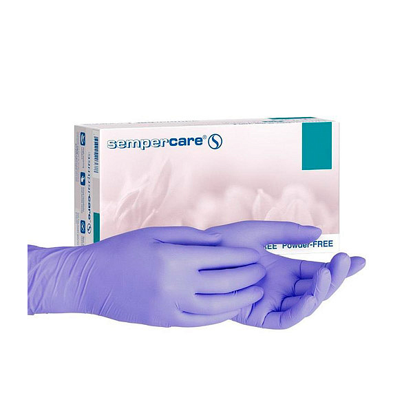 Перчатки смотровые нитриловые Sempercare LN303 синие размер L 100 пар/уп