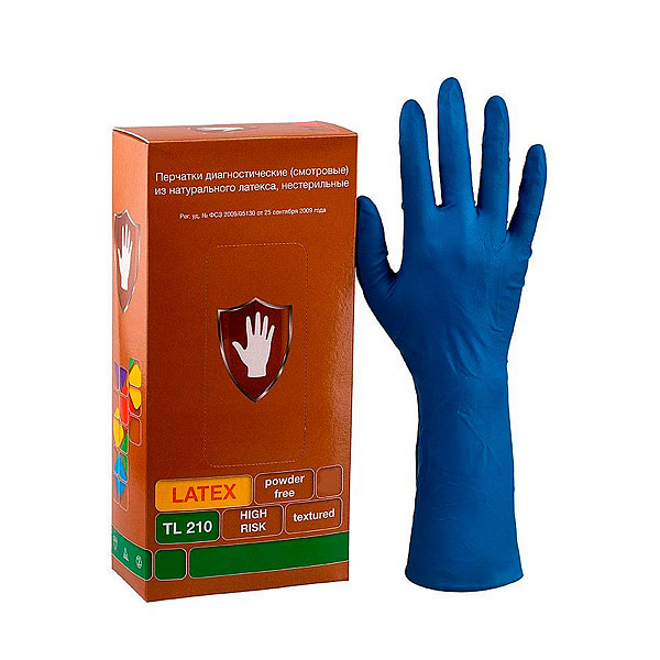 Перчатки Safe&care TL 210 смотровые латексные неопудренные повышенной прочности размер L 25пар